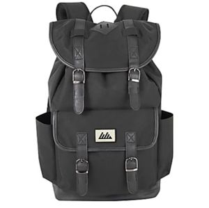 Trailmaker buckled backpack with 17" laptop pocket, black